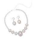 Wedding Jewelry Set Crystal Pearl Necklace Ring Earring Bridal Bridesmaid Prom Party Accessories