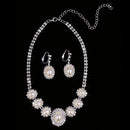 Wedding Jewelry Set Crystal Pearl Necklace Ring Earring Bridal Bridesmaid Prom Party Accessories