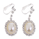 Wedding Jewelry Set Crystal Pearl Necklace Ring Earring Bridal Bridesmaid Prom Party Accessories