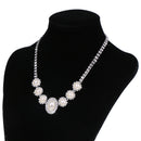 Wedding Jewelry Set Crystal Pearl Necklace Ring Earring Bridal Bridesmaid Prom Party Accessories