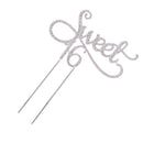 Shiny Crystal Sweet 16 Cake Topper Girls Birthday Anniversary Party Decor-Silver