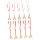 10/set Wooden Eiffel Tower Bookmark Wood Hanging Tags with Strings Embellishment DIY