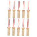10pcs Rustic Vintage Butterfly Wedding Wooden Pieces Gift Tags Bookmark Scrapbooking Labels with Red Ribbons