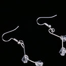 Simple Girls Silver Long Chain Drop with Clear Beads Earrings Hooks