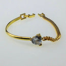 Sparkly Crystal Bride Bracelet Heart Shape Rhinestone Bangle Wedding Jewelry