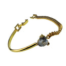 Sparkly Crystal Bride Bracelet Heart Shape Rhinestone Bangle Wedding Jewelry