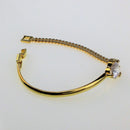 Sparkly Crystal Bride Bracelet Heart Shape Rhinestone Bangle Wedding Jewelry