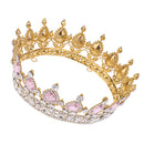 Baroque Bridal Wedding Queen Crystal Waterdrop Crown Tiara Headpiece Pink