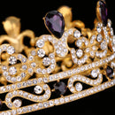Luxury Bridal Baroque Queen Crystal Tiara Waterdrop Crown Headwear Party Costume
