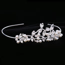 Bridal Wedding Crystal Leaves Pearls Headband Headdress Hair Accessories