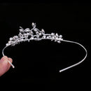 Bridal Wedding Crystal Leaves Pearls Headband Headdress Hair Accessories