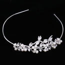 Bridal Wedding Crystal Leaves Pearls Headband Headdress Hair Accessories