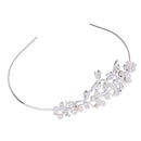 Bridal Wedding Crystal Leaves Pearls Headband Headdress Hair Accessories