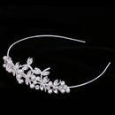 Bridal Wedding Crystal Leaves Pearls Headband Headdress Hair Accessories
