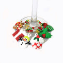 6pcs/Set Christmas Wine Glass Charms Marker Rings Xmas Table Decoration