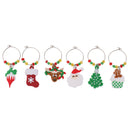 6pcs Set Wine Glass Charms Drink Markers Christmas Party Table Decoration