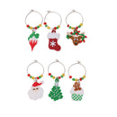 6pcs Set Wine Glass Charms Drink Markers Christmas Party Table Decoration