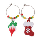 6pcs Set Wine Glass Charms Drink Markers Christmas Party Table Decoration