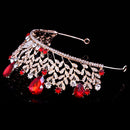 Baroque Ruby Gold Crown Tiara Wedding Hair Accessories Girls Pageant Headdress