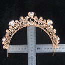 Baroque Ruby Gold Crown Tiara Wedding Hair Accessories Girls Pageant Headdress