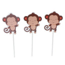 24pcs Monkey Cake Picks Cupcake Topper Animal Theme Party Baby Shower