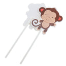 24pcs Monkey Cake Picks Cupcake Topper Animal Theme Party Baby Shower