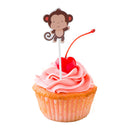 24pcs Monkey Cake Picks Cupcake Topper Animal Theme Party Baby Shower