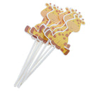 24x Cute Animal Giraffe Cake Cupcake Topper Picks Kids Birthday Party DÃ©cor