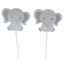 24 Pieces Cute Cartoon Elephant Cupcake Picks Cake Toppers Party Decoration