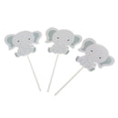 24 Pieces Cute Cartoon Elephant Cupcake Picks Cake Toppers Party Decoration