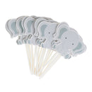 24 Pieces Cute Cartoon Elephant Cupcake Picks Cake Toppers Party Decoration