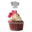 24 Pieces Cute Cartoon Elephant Cupcake Picks Cake Toppers Party Decoration