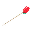 10pcs Christmas Red Fabric Rose Flower Leaves Cake Topper Cupcake Picks Wedding Celebration Party Accessories