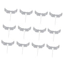 12x Glitter Silver Angel Wing Cupcake Topper Food Picks Party Ornaments