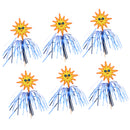 Pack of 50 Funny Foil Explosion Sun Cocktail Picks Fruit Cake Sticks Drink Party Cupcake Picks
