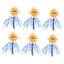 Pack of 50 Funny Foil Explosion Sun Cocktail Picks Fruit Cake Sticks Drink Party Cupcake Picks