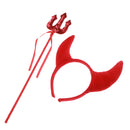 2 Pieces Devil Horn Headband Pitchfork Halloween Costume Fancy Dress