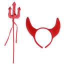 2 Pieces Devil Horn Headband Pitchfork Halloween Costume Fancy Dress