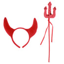 2 Pieces Devil Horn Headband Pitchfork Halloween Costume Fancy Dress