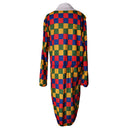 Novelty Clown Costume Comedy Grids Adult Outfit Nose Gloves Set Fancy Dress
