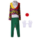 Novelty Clown Costume Comedy Grids Adult Outfit Nose Gloves Set Fancy Dress