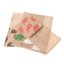 4/set Vintage Brown Burlap Cutlery Holder Linen Bags Leaves Pattern Party Tableware