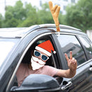 Novelty Large Reindeer Antlers and Red Nose Christmas Car Decoration