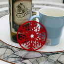 6x Snowflake Shape Coaster Anti-Skid Table Placemat Xmas Holiday Decor