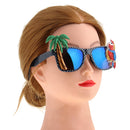 Hawaiian Tropical Coconut Tree Parrot Party Glasses Fancy Dress Accessory