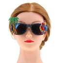 Hawaiian Tropical Coconut Tree Parrot Party Glasses Fancy Dress Accessory