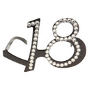 Novelty18th Crystal Rhinestone Party Glasses Eyeglasses Birthday Party Fancy Dress