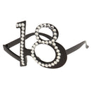Novelty18th Crystal Rhinestone Party Glasses Eyeglasses Birthday Party Fancy Dress