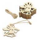 10pcs Christmas Wood Hanging Christmas Tree Embellishments Gift Tags Jingle bell