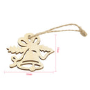 10pcs Christmas Wood Hanging Christmas Tree Embellishments Gift Tags Jingle bell